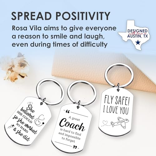 Rosa Vila Keychains For Women & Men, Gifts For Mom, Bonus Mom, Aunt, Sister, Dad, Grandma, Nurse, Teens, Coach, Teacher Pilot - style: Coach Keychain