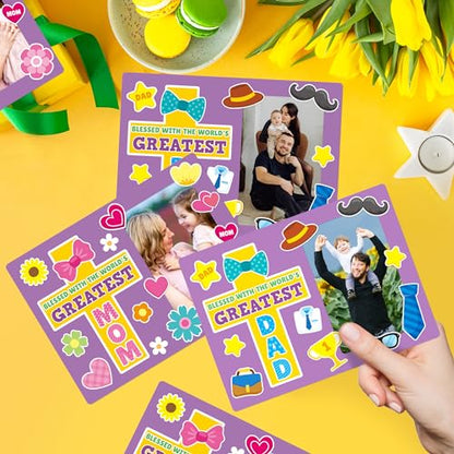 BeYumi Religious Picture Frame Craft - 28Pcs Mother's Day Religious Photo Frame Craft Kit for Kids DIY Cross Picture Holder Christian Sunday School Classroom Home Mother's Day Gift Set Fun Activities