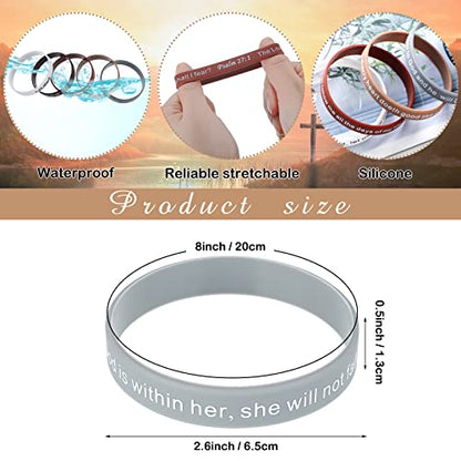 Estune 120 Pcs Bible Verse Bracelets Christian Wristbands, Dark Color - color: Dark Color
