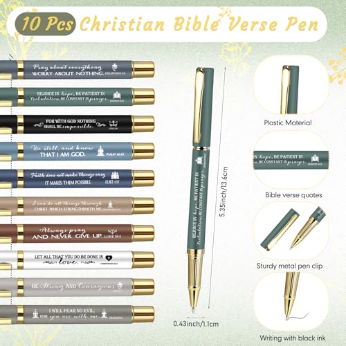 10 Sets Christian Gifts Inspirational Notebook A6 Leather Aesthetic Journals with Bible Verse Prayer Pen Religious Church Thank You Gift for Women Men Coworker Teachers
