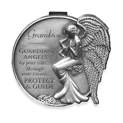 AngelStar 15687 Grandson Guardian Angel Visor Clip Accent, 2-1/2-Inch, Black