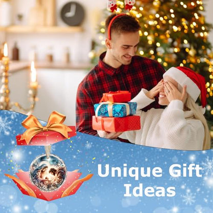Nativity Ornaments for Christmas Tree - Oh Holy Night Nativity Scene Christian Jesus Religious Christmas Ornaments - color: Blgs005