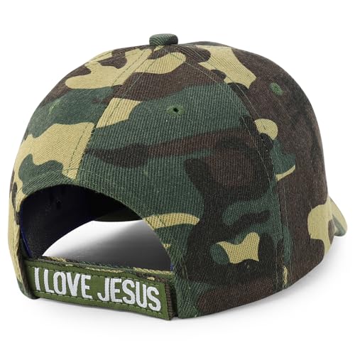 Trendy Apparel Shop Only Jesus Praying Hand Embroidered Christian Ball Cap - color: Camo 2