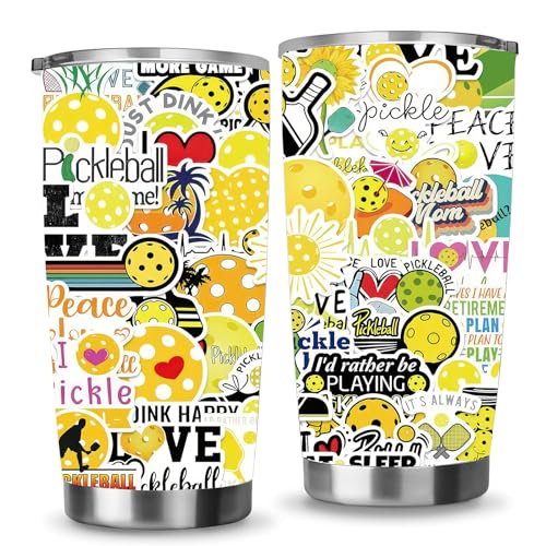 Pickleball Gifts for Women,Daisy Pickleball Tumbler Vacuum Insulated Stainless Steel Coffee Travel Mugs Water Bottle for Pickleball Lovers 20oz - style: daisy pickleball
