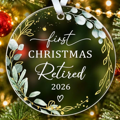 HEXMOZ Retirement Gift for Woman - Retirement Gifts for Men, Women 2026 - color: First Christmas Retired 2026