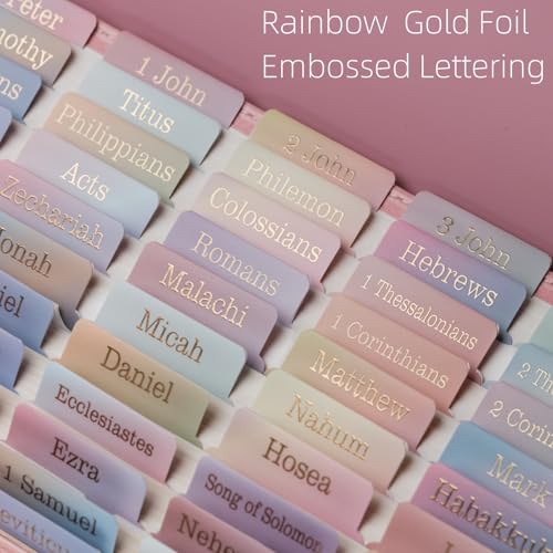 UPAFEXXI-Laminated Bible Tabs with Book Summaries(Rainbow) - color: Summaries Rainbow