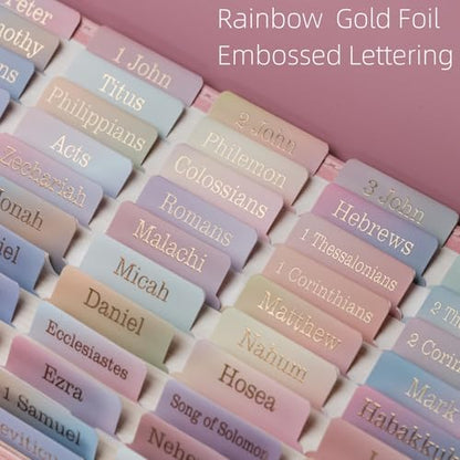 UPAFEXXI-Laminated Bible Tabs with Book Summaries(Rainbow) - color: Summaries Rainbow