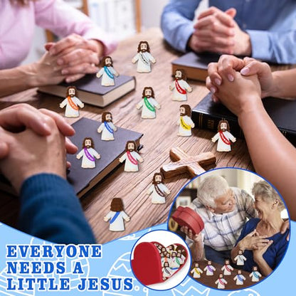 Bamamon 30 Pcs Little Jesus Figures, Mini Jesus Loves You Figures Bulk - color: 10 Color*30 Jesus Loves You