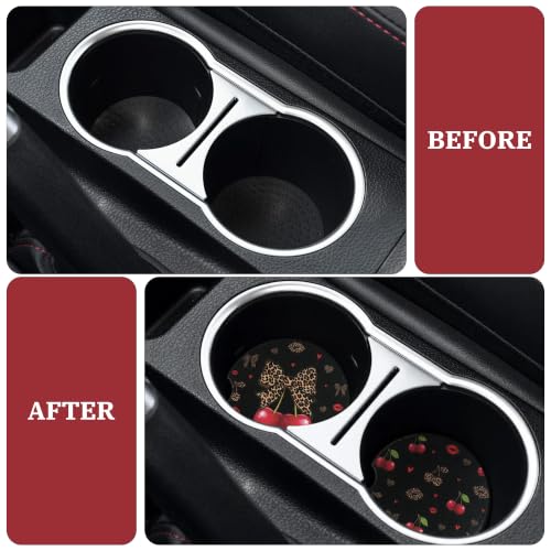 Cheetah Leopard Car Coasters for Cup Holders, Absorbent Coaster for Women - color: Cheetah251