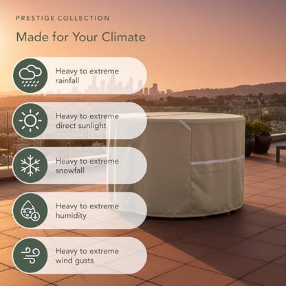 Covermates Prestige Round Dining Table Cover, 60D x 30H Clay - color: Prestige Clay Heavy Duty Fade Resistant Polyester, size: 60DIAMETER x 30H