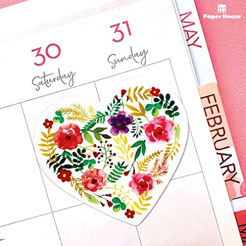 Paper House Productions Pretty Floral Heart Vinyl Sticker, - color: Floral Heart