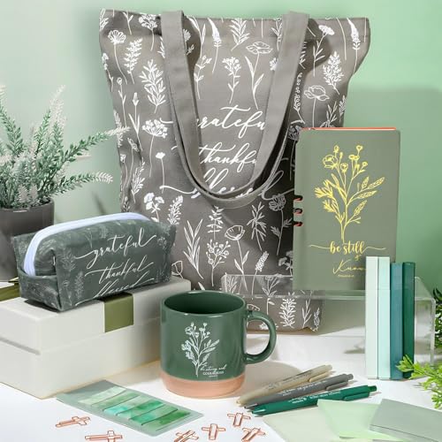 Reallnaive 25 Pcs Bible Study Journaling Supplies Kit for Women, Green - color: Green, style: Bible verse