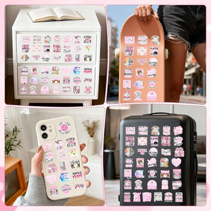 Pink Volleyball Stickers for Women - 50 Pcs Sport Volleyball Stickers for Adults Mom, Bow Decals for Journal Scrapbook Water Bottles, Sport Theme Party Decorations Supplies - style: Volleyball