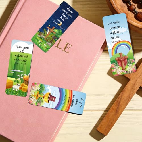 30 Pcs Spanish Christian Magnetic Bookmarks, Religious Bible Verse Magnetic Bookmarks Bulk, Motivational Prayer Magnet Book Markers for Sun Day School Church Reading Bible Study Supplies - color: Spanish Christian