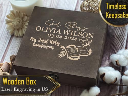 Custom Engraved First Holy Communion Keepsake: Name and Date for a Spiritual Milestone - Cherished Gift for a Holy Day