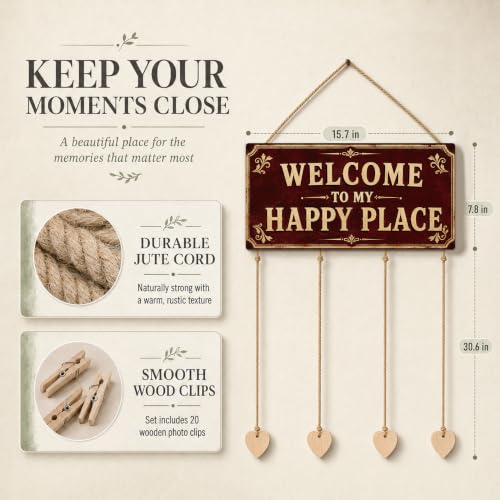 Welcome Door Sign Home Wall Decor Hanging Picture Frames Mom Gifts - color: Vintage Burgundy
