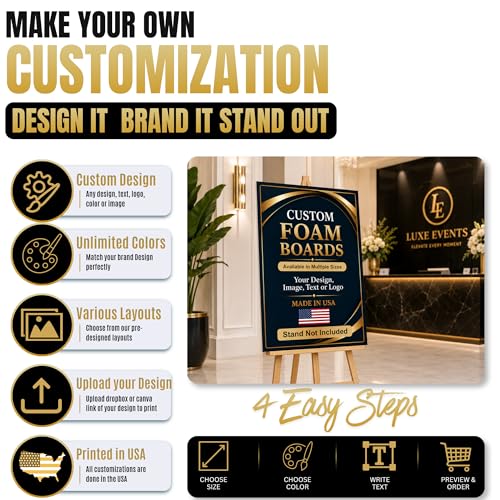 Custom Poster Boards by BCB Print | Personalized Foam Display Sign | Lightweight Durable Presentation Board | Premium Graphic Printing | Made in USA | 24x36 inch (Stand not Included) - color: Foam Board