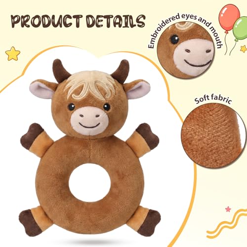 Karenhi Highland Cow Tan Stuffed Animal Little Stuffed Animal Praying - color: Highland Cow