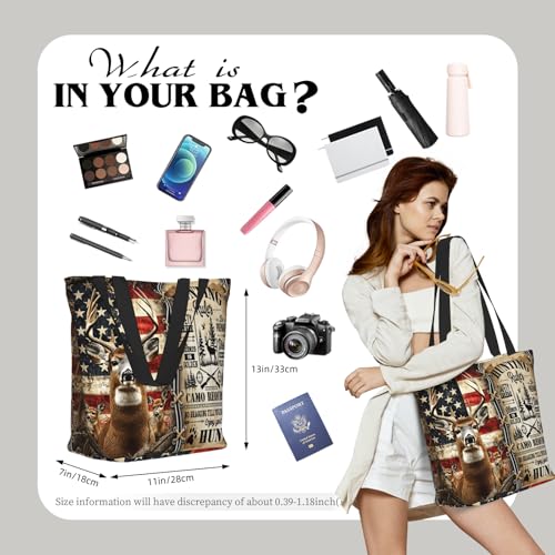 Funny Christian Tote Bags For Women With Zipper Christian Gifts For Work Gym Travel Beach Women With Large Capacity - color: Deer