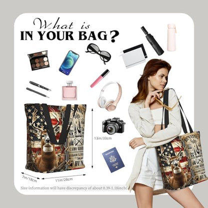 Funny Christian Tote Bags For Women With Zipper Christian Gifts For Work Gym Travel Beach Women With Large Capacity - color: Deer