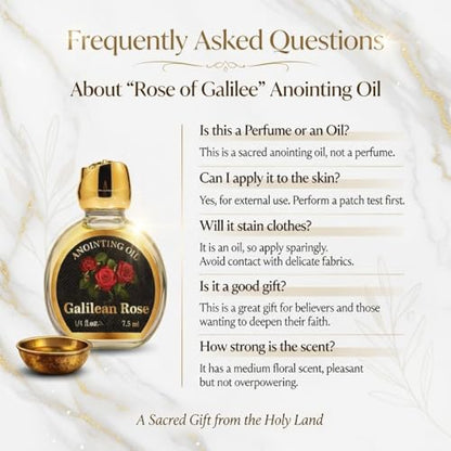 Rose of Galilee Anointing Oil for Prayer & Worship - Biblical Scented Oil for Home Altar & Church - Christian Gift from Holy Land (1/4 fl. oz - 7.5 ml) - color: 1/4 Fl. Oz - 7.5 Ml