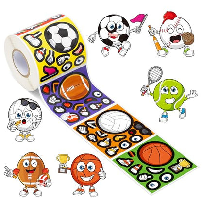 Haooryx Sports Ball DIY Sticker, 300pcs Make Your Own Football Soccer Ball - style: Sports Ball 1Roll
