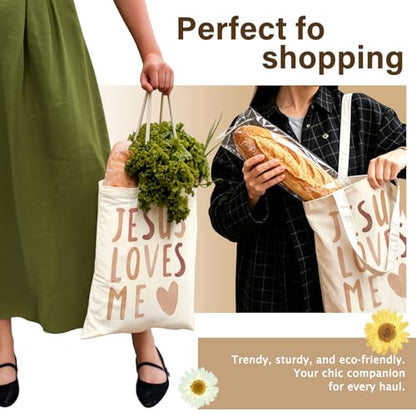 Bible Tote BagsGifts for Women, Cute Christian Church Canvas Tote Bag Christian Reusable Shopping Bags - color: Bible-03