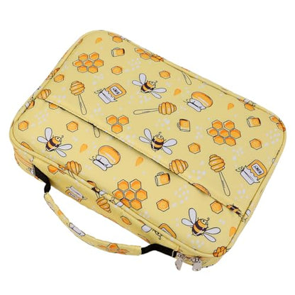 Bible Cover Carrying Book Case Church Bag Bible Protective with Handleand Zippered Back Pocket, Gift for Girls Women Mother Men Women Father Kids(Yellow)