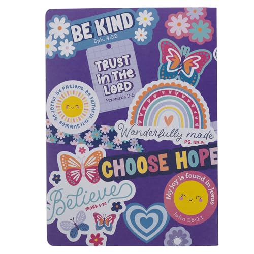 Journal w/Motivational Saying Shine for Jesus, Large Hardcover Notebook, Sticker Design, Purple