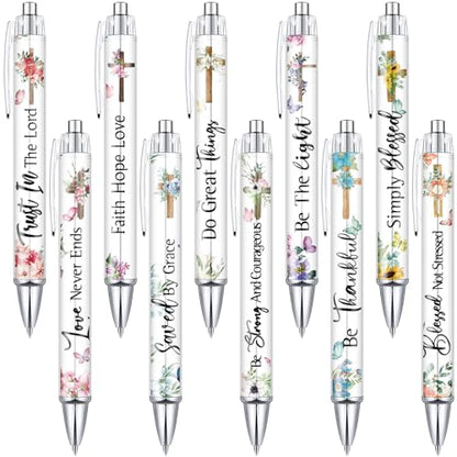Tinlade 10 Pcs Christian Bible Verse Ballpoint Ink Pens,Cross - style: Cross