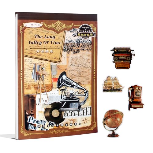 Vintage Ephemera Book, 50 Sheets A5 Stickers & Collage Papers - color: 50 Sheets Vintage Pre-cut Sticker Book