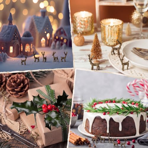 Civaner 50 Pcs Mini Brass Reindeer, Tiny Deer Figurines for Christmas Decor - style: Reindeer