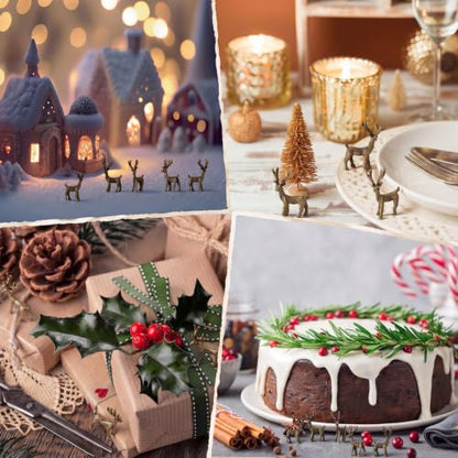 Civaner 50 Pcs Mini Brass Reindeer, Tiny Deer Figurines for Christmas Decor - style: Reindeer