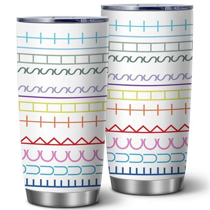 20oz Rainbow Geometric Hidden Rude Message Stainless Steel Tumbler with Lid - color: Hidden Message