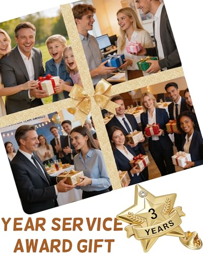 Years of Service Pins, Gold Star Pin for 1-30 Year Work Anniversary, Long Standing Employee Recognition Award Star Pins for Staff, Team & Volunteers - style: 3 Years