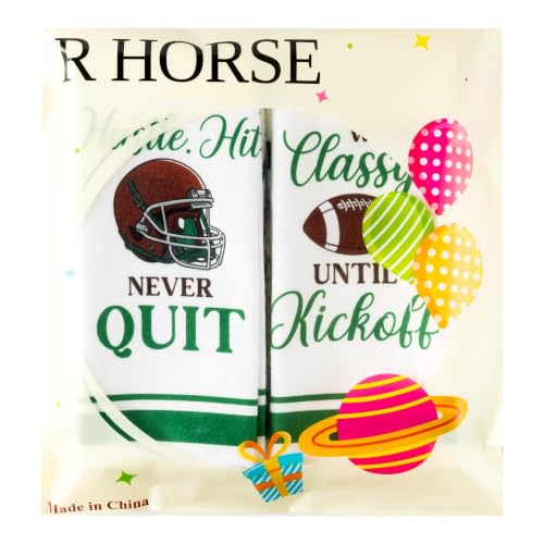 R HORSE 5 Pack Funny Football Kitchen Dish Towels - color: Football