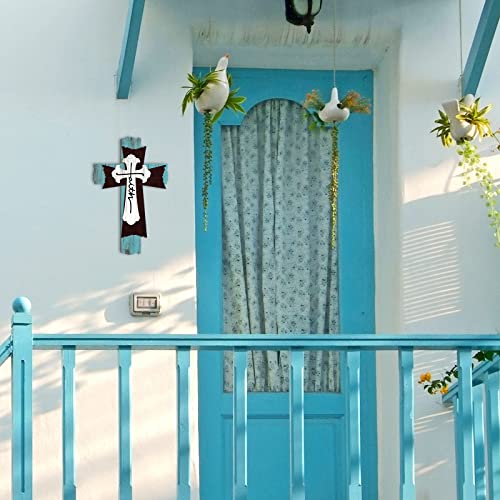 Yookeer Large Wooden Christian Wall Cross Religious Decor Art