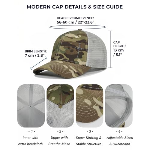 Christian Hats for Men Women,Jesus 3 Nail Cross Hat Christian Religious Gifts for Birthday/Christmas,Black and Silver - color: 593.camo-7