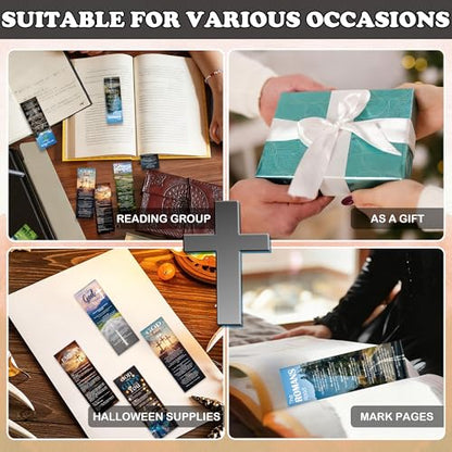 120 Pcs Christian Paper Bookmarks, Religious Gospel Tracts Card for Evangelism, Bible Verse Salvation Scripture Bookmarks Bulk for Women Man Church & Office Supplies Book Lovers Gift - color: Gospel