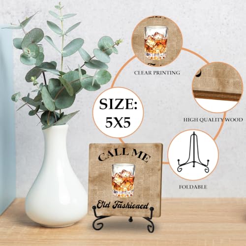 Bar Decor, Call Me Old Fashioned Wooden Desk Sign, Whiskey Lovers Gifts - color: Old Fashioned Drink