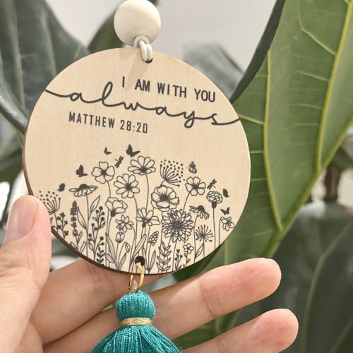 Christian Car Charm Cute Rear View Mirror Accessories for Women - color: Blue