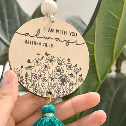 Christian Car Charm Cute Rear View Mirror Accessories for Women - color: Blue