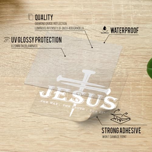 Premium Jesus The Way The Truth The Life Car Decal – Premium Christian Cross Sticker, Faith Vinyl Decal for Car, Truck, Laptop, Christian Gift (Size 9x9 inches) - size: Size 9x9 inches