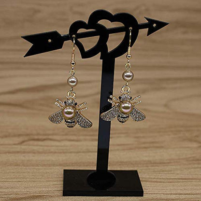 Honey Bee Brooches Crystal Insect Themed Bee Brooch Animal Fashion Shell Pearl Brooch Pin Gold Tone - color: Gold pearl +gold pearl hook