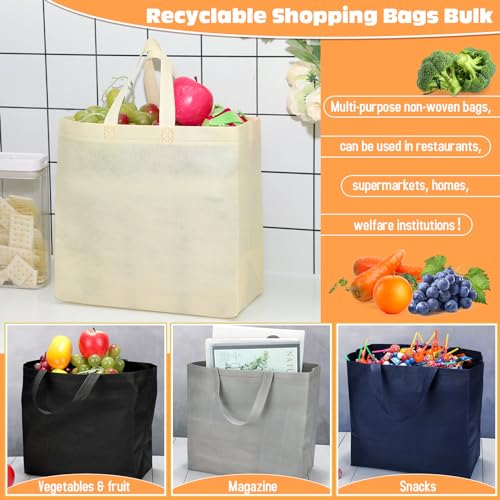Windyun Reusable Grocery Bags Non Woven with Handles - color: Multicolor