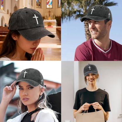 Black Baseball Cap Snapback hat for Men Snap Pack Hip Hop Mens Hat - color: Embroidered Cross 1
