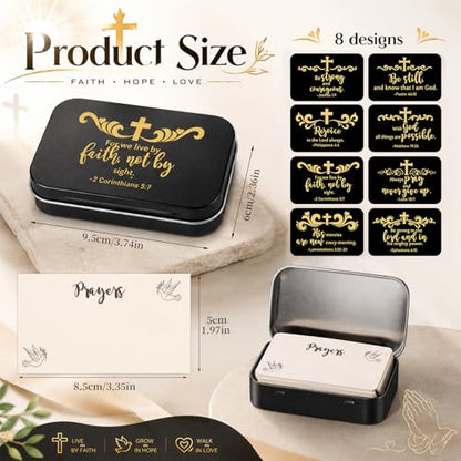 24 Prayer Boxes 120 Prayer Cards Black Gold Scripture Designs - style: Black