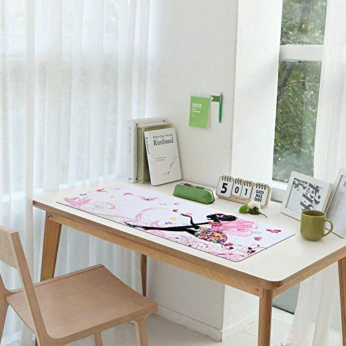 iCasso Extended Gaming Mouse Pad 35.4x15.7in,Game,Home,Butterfly Girl - color: Butterfly Girl