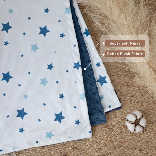 Fleece Baby Blankets for Girls & Boys, Infant Toddler Blanket - color: Navy Blue Star