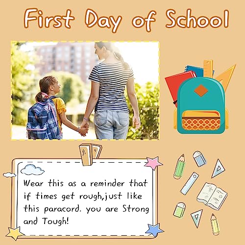 First Day of School Bracelets, Back to School Bracelets Mommy and Me - color: 2PCS Blue